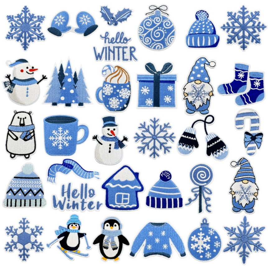 Winter Clothing Pictures - 10 Pcs Hello Winter Series Embroidered