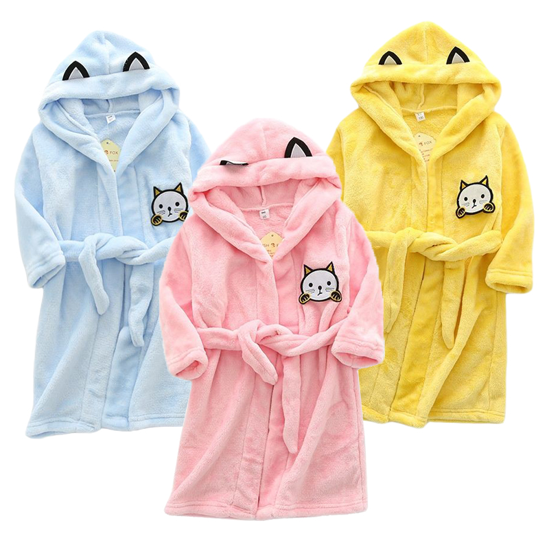 Kids Cartoon Cat Robes New Win - Winter Clothing Baby Girl recension och pris