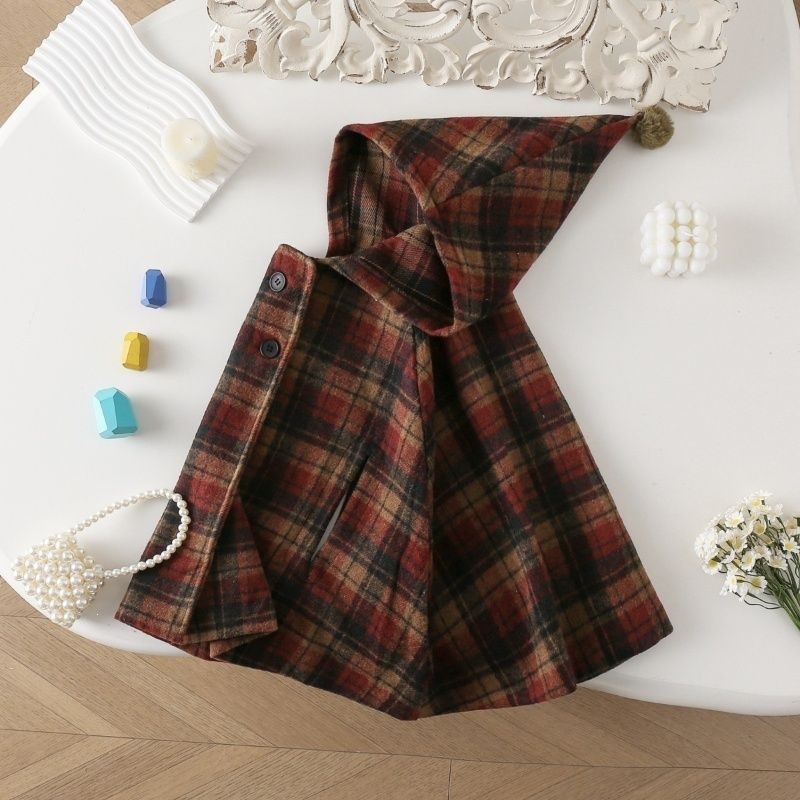 Girls Plaid Cape Children's Co - Winter Clothing Baby Girl recension och pris