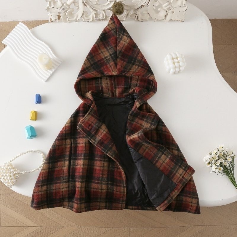 Girls Plaid Cape Children's Co - Winter Clothing Baby Girl recension och pris