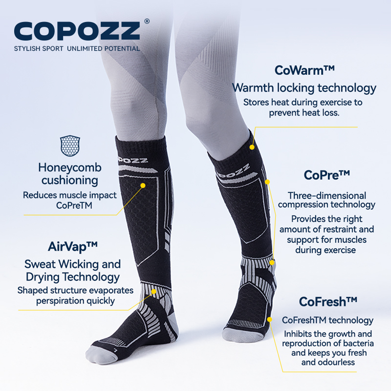 COPOZZ New Winter Ski Socks Me - Thermal Sock Merino recension och pris