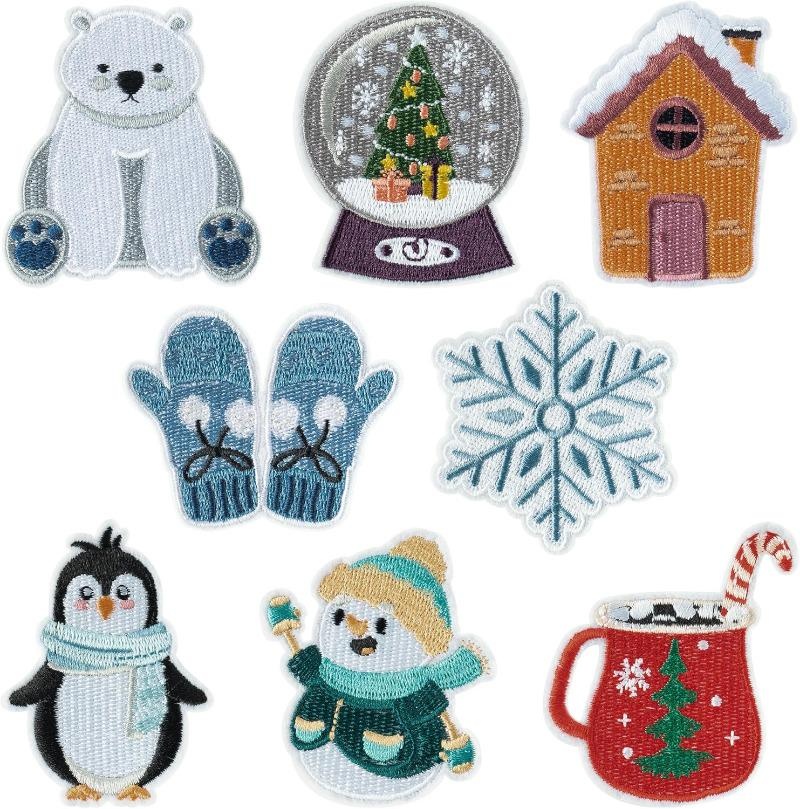8 Pcs Winter Themed Iron on Pa - Winter Clothing Pictures recension och pris