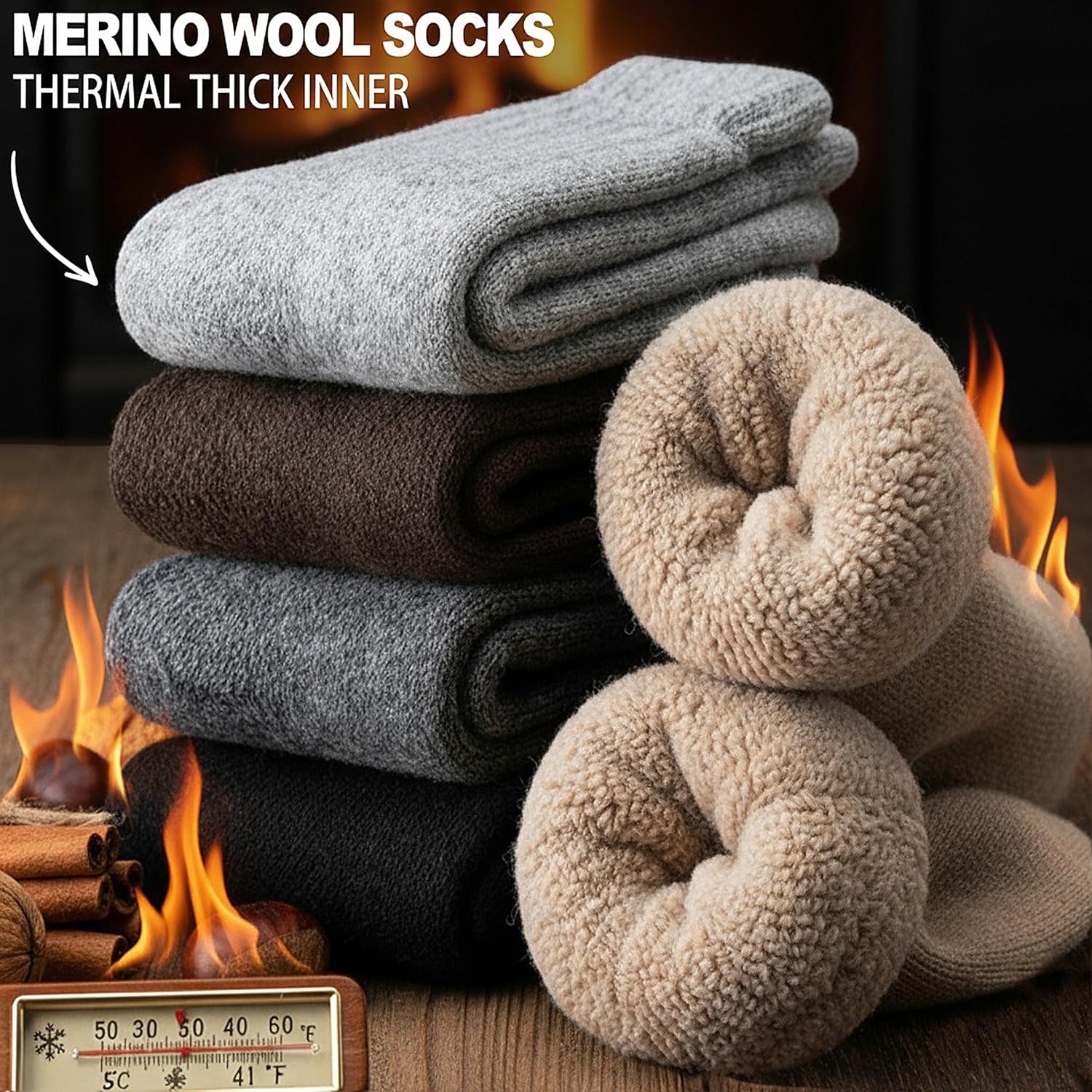 Men Merino Wool Socks Super Th - Thermal Sock Merino recension och pris