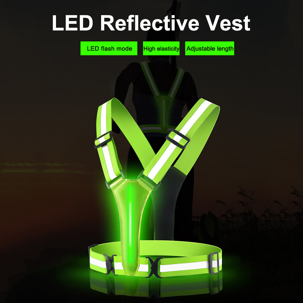 LED Running Vest Adjustable Re - Yellow Winter Clothing recension och pris