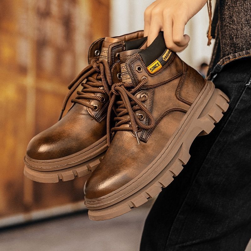 Vintage Men Platform Ankle Boo - Winter Clothing Material recension och pris