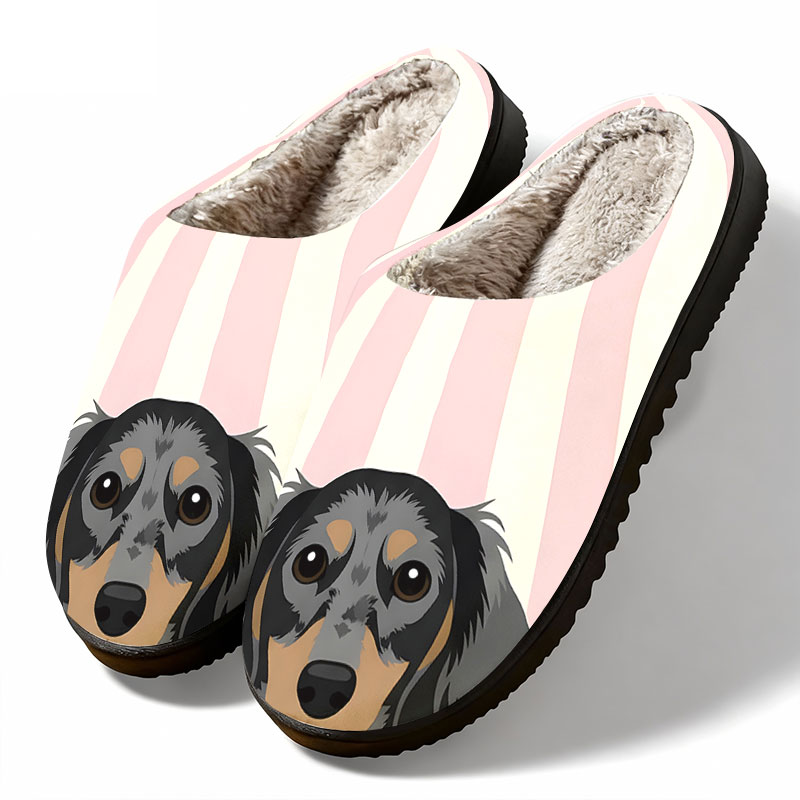 Dachshund Dog Pink Stripe Prin - Winter Clothing Material recension och pris