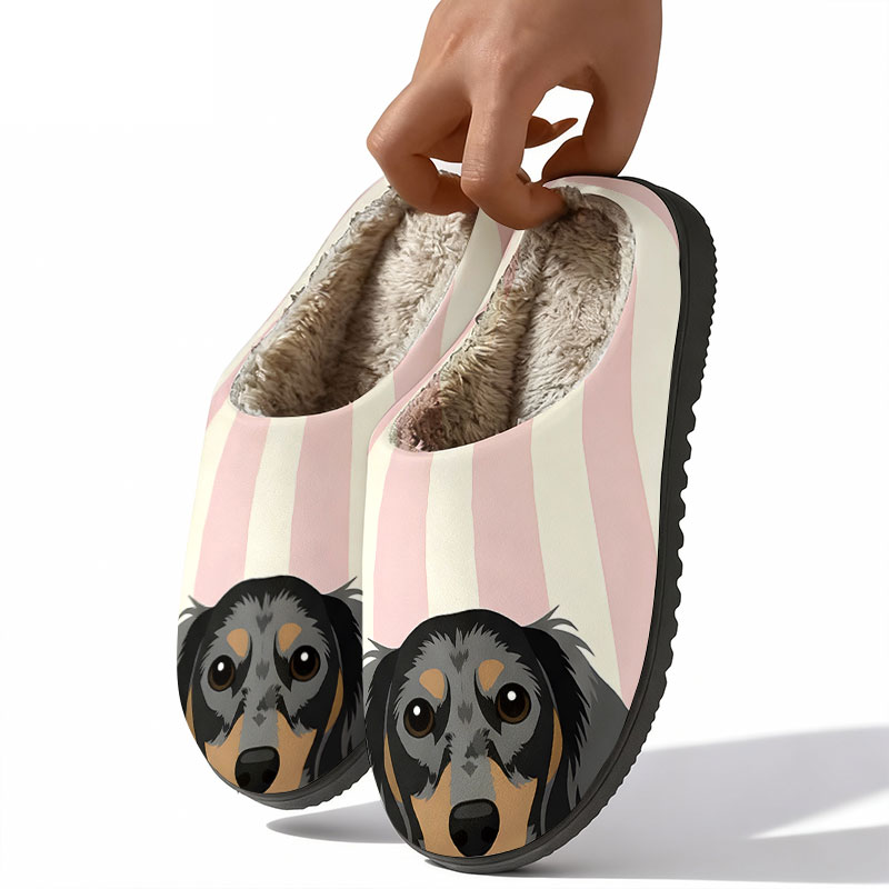 Dachshund Dog Pink Stripe Prin - Winter Clothing Material recension och pris
