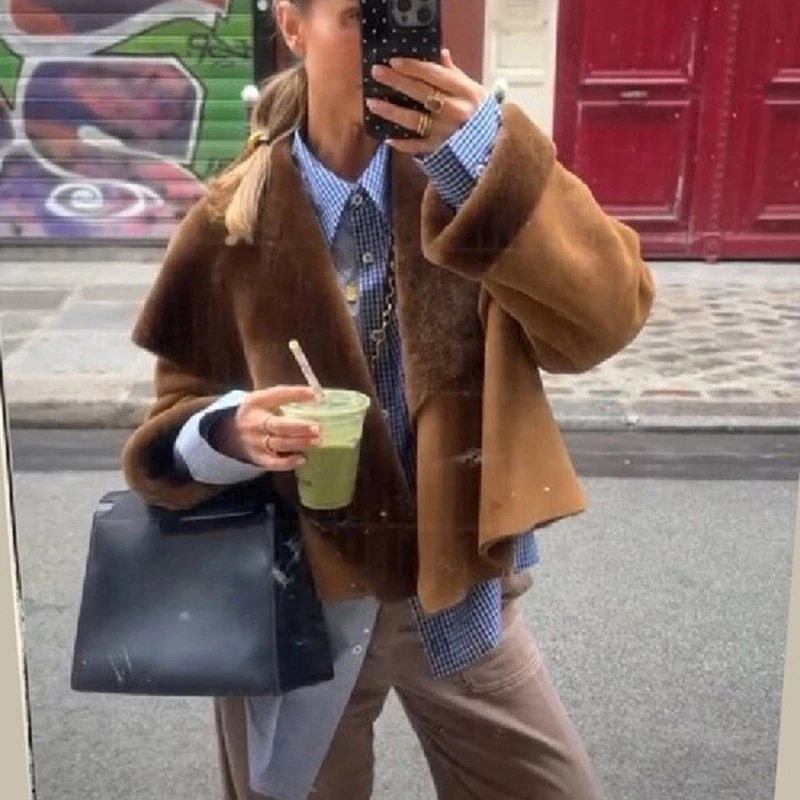 Women Faux Suede Jacket Revers - Winter Clothing Pictures recension och pris