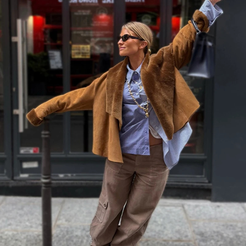 Women Faux Suede Jacket Revers - Winter Clothing Pictures recension och pris