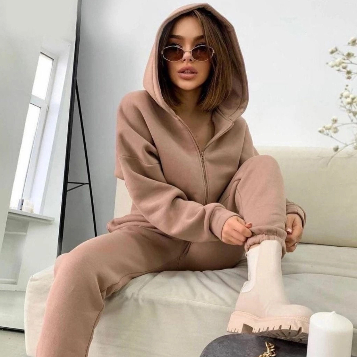 Zipper Hooded Coat Pants Sets  - Winter Clothing Kit recension och pris
