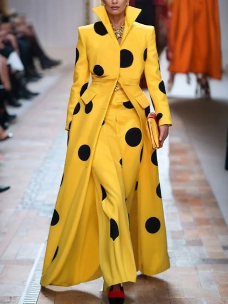 Gymystars Polka-Dot Woolen Coa - Yellow Winter Clothing recension och pris