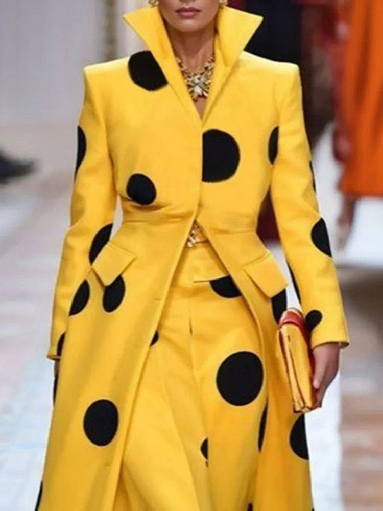 Gymystars Polka-Dot Woolen Coa - Yellow Winter Clothing recension och pris