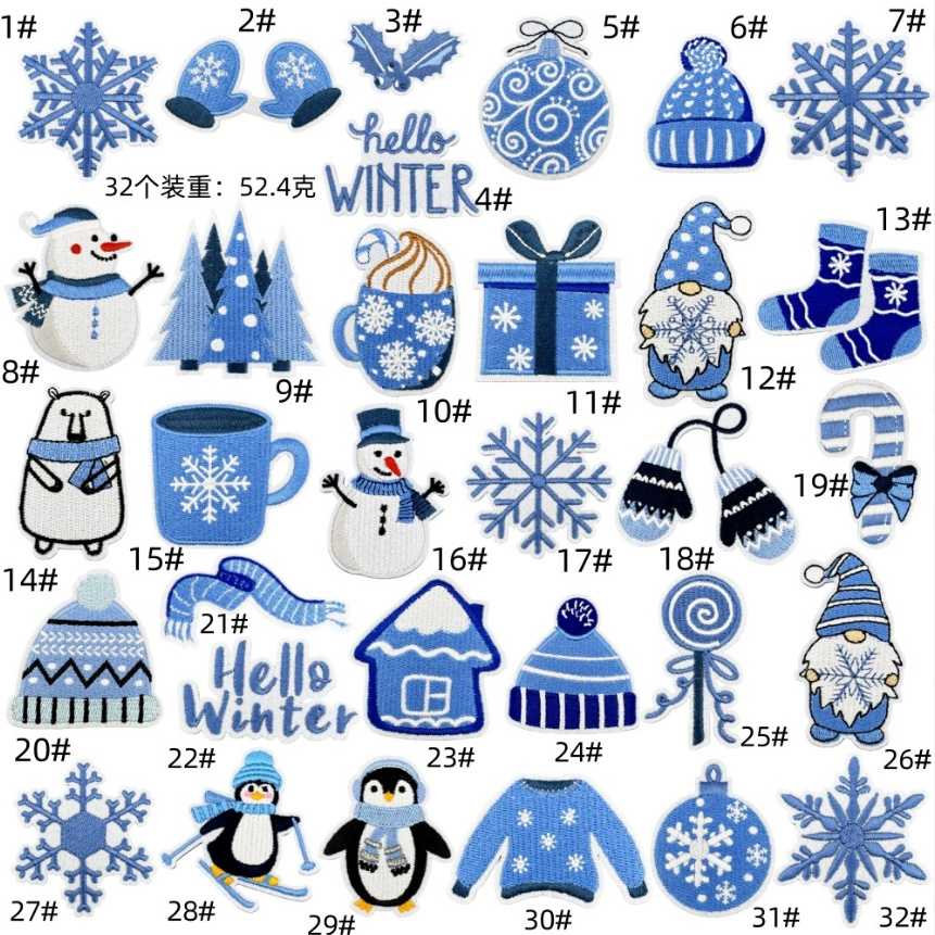 10 Pcs Hello Winter Series Emb - Winter Clothing Pictures recension och pris